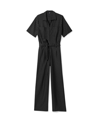 damesjumpsuit Eva jersey strepen zwart/wit zwart/wit - 36206550BLACKWHITE - HEMA