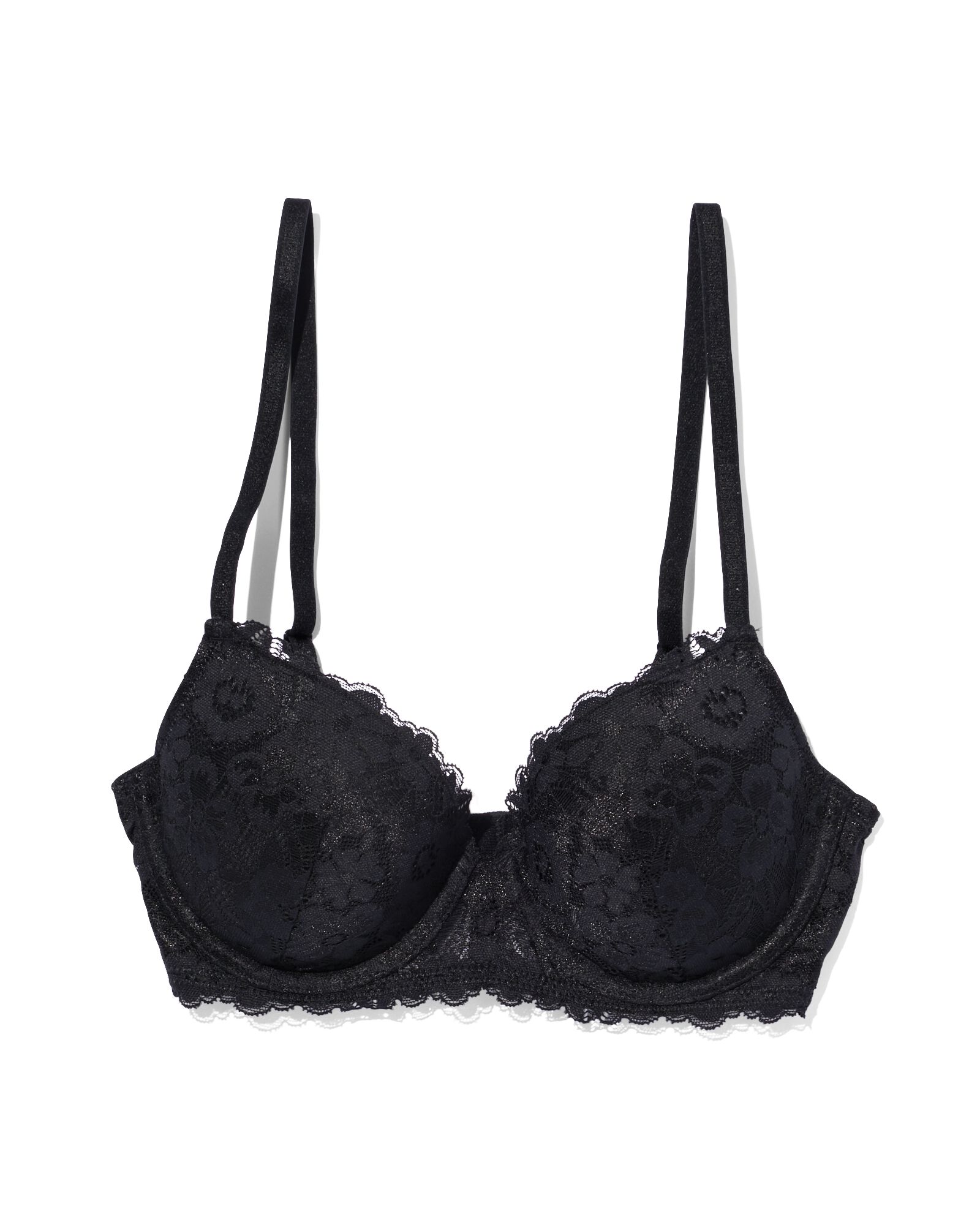 voorgevormde kanten bh met beugel zwart zwart - 21800182BLACK - HEMA