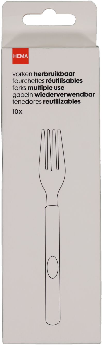 10er-Pack Gabeln, wiederverwendbar - 14200755 - HEMA