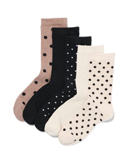 5 paires de chaussettes femme avec coton noir noir - 4270415BLACK - HEMA