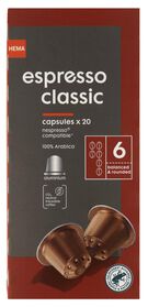 20 capsules de café espresso classic - 17180014 - HEMA