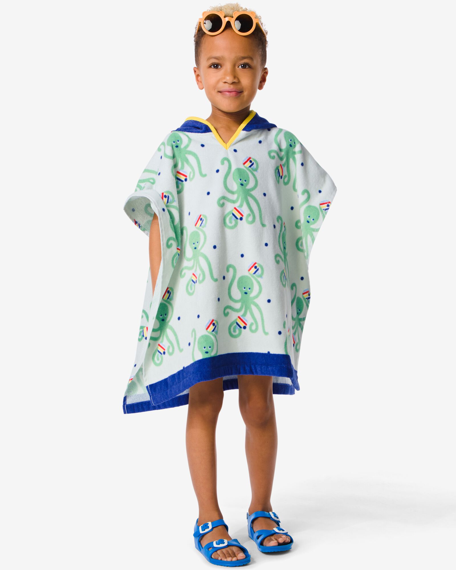 poncho de plage pour enfant 60 x 60 cm pieuvre - 5290113 - HEMA
