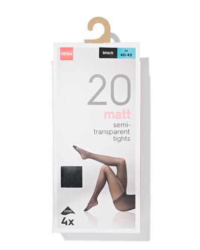 4 collants mats 20&nbsp;deniers noir noir - 1000000741 - HEMA