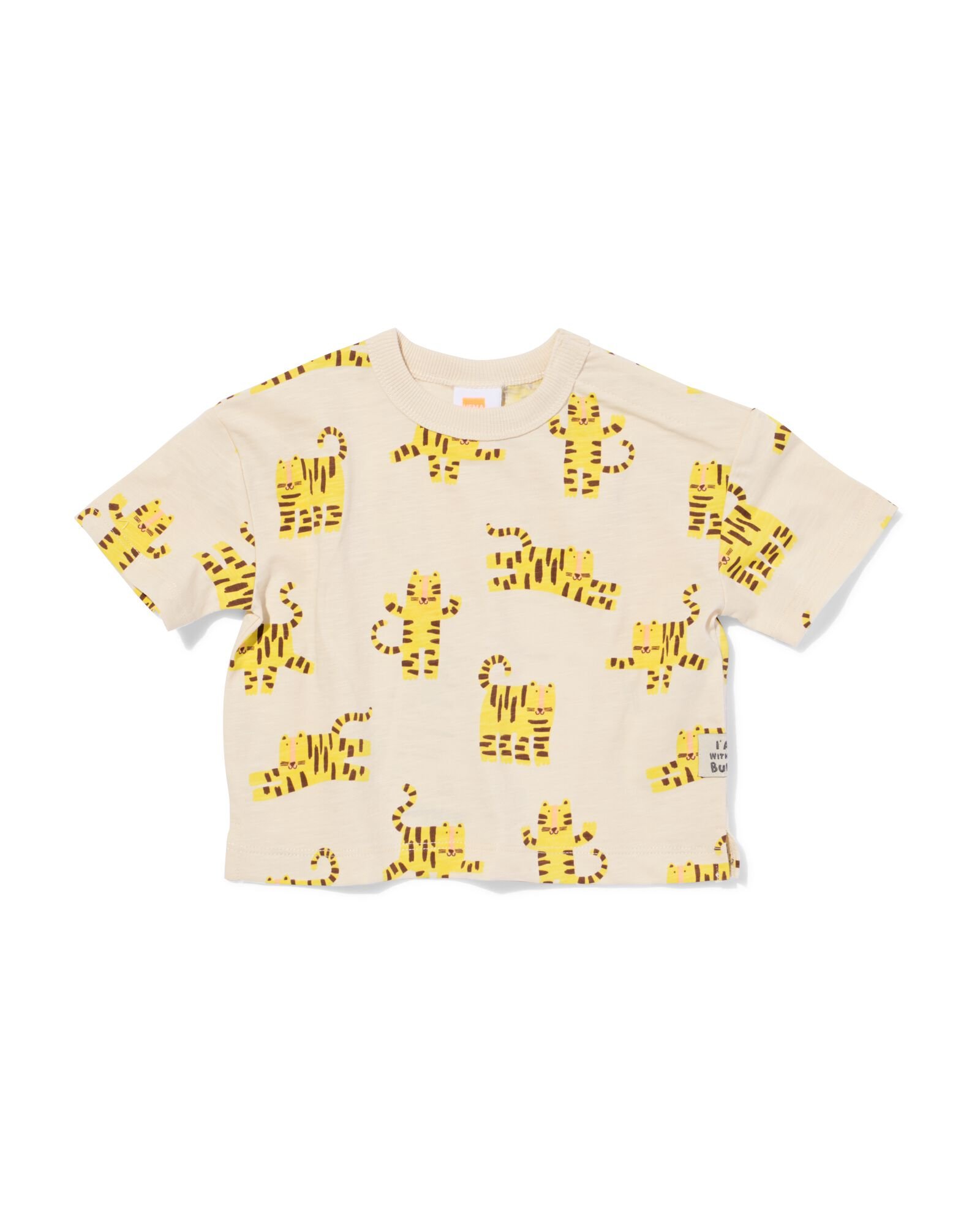 baby T-shirt tijger ecru ecru - 33190470ECRU - HEMA