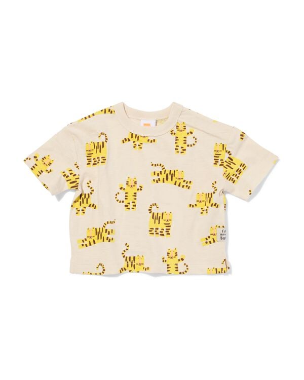 baby T-shirt tijger ecru ecru - 33190470ECRU - HEMA