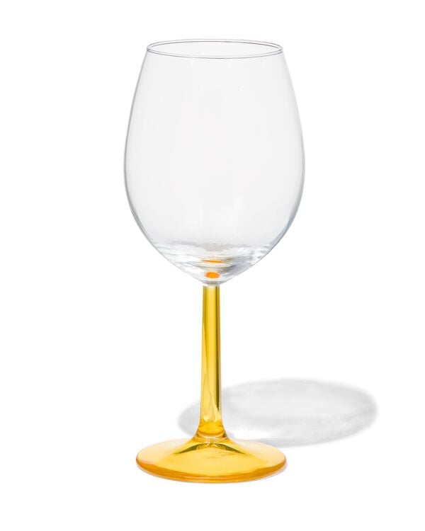 verre à vin 430ml vaisselle dépareillée verre avec jaune - 9401123 - HEMA