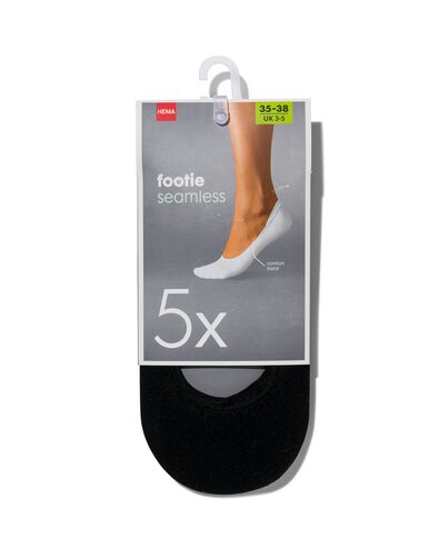 5 paires de socquettes basses femme sans couture noir noir - 1000024221 - HEMA