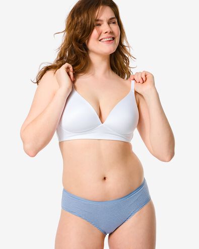 dames hipsters stretch katoen - 2 stuks blauw blauw - 1000030318 - HEMA