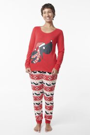 Damen-Pyjama, Takkie, Baumwolle/Fleece rot rot - 1000029527 - HEMA