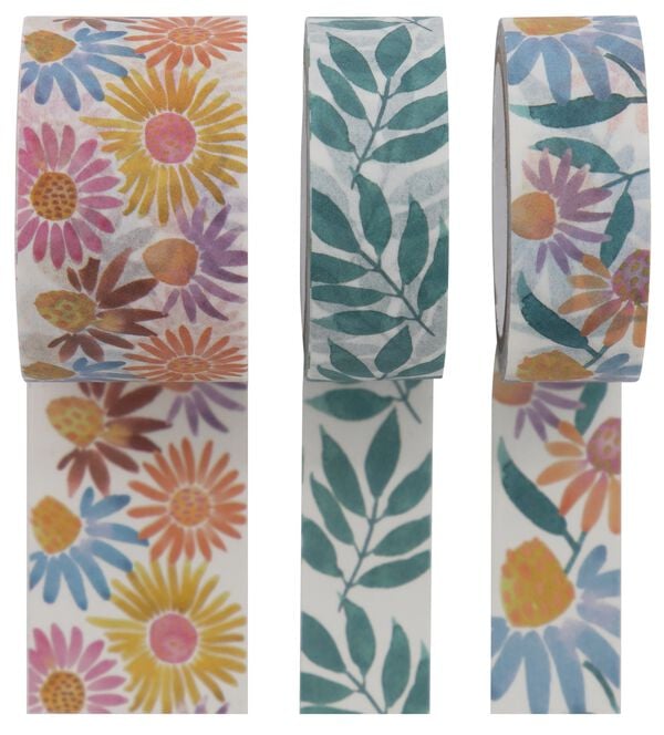 rubans adh&eacute;sifs washi fleurs sauvages - 3x5m - 14700584 - HEMA