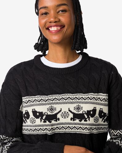 Takkie kersttrui voor volwassenen zwart - 36205690BLACK - HEMA