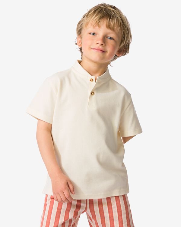 kinder T-shirt wafel ecru ecru - 30719823ECRU - HEMA