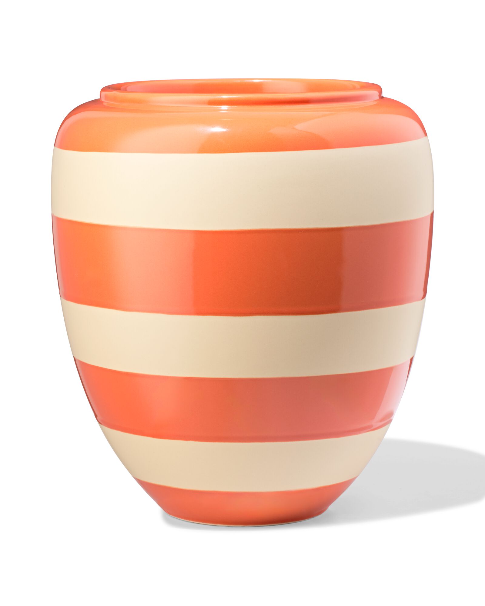 vase 25,8 cm c&eacute;ramique rayures orange - 13324157 - HEMA