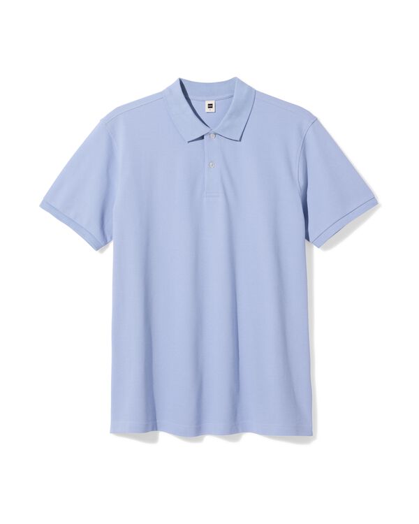 herenpolo Denton regular fit piqu&eacute; lichtblauw lichtblauw - 2140870LIGHTBLUE - HEMA