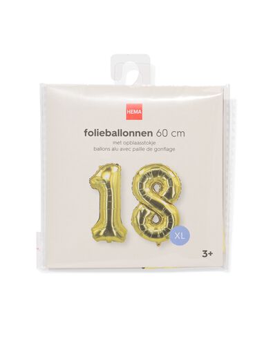 ballon aluminium num&eacute;ro 18 60cm dor&eacute; - 14260013 - HEMA