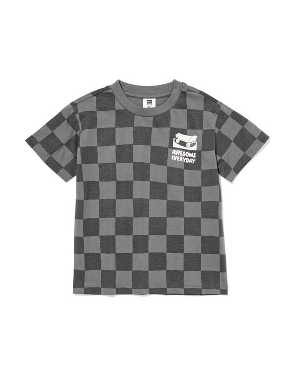 kinder T-shirt blokken donkergrijs donkergrijs - 30713201DARKGREY - HEMA
