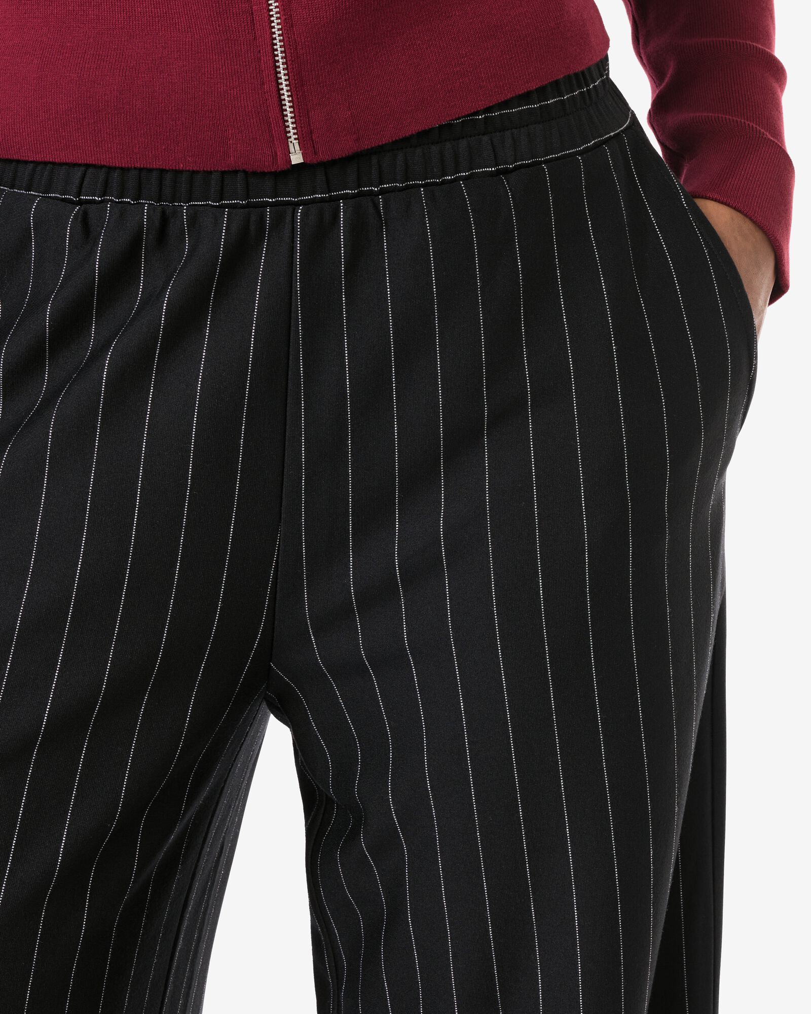 damesbroek Eva strepen zwart zwart - 36241180BLACK - HEMA