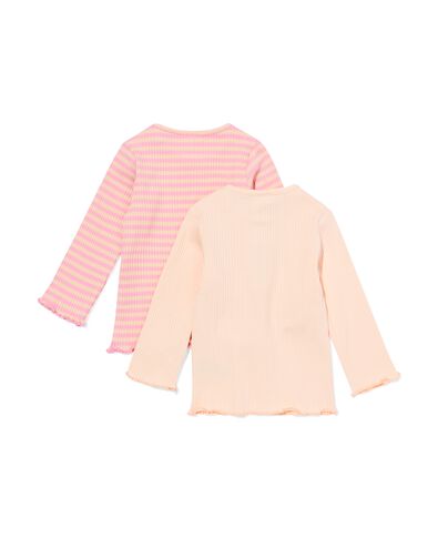baby T-shirt rib strepen - 2 stuks roze - 33058370PINK - HEMA