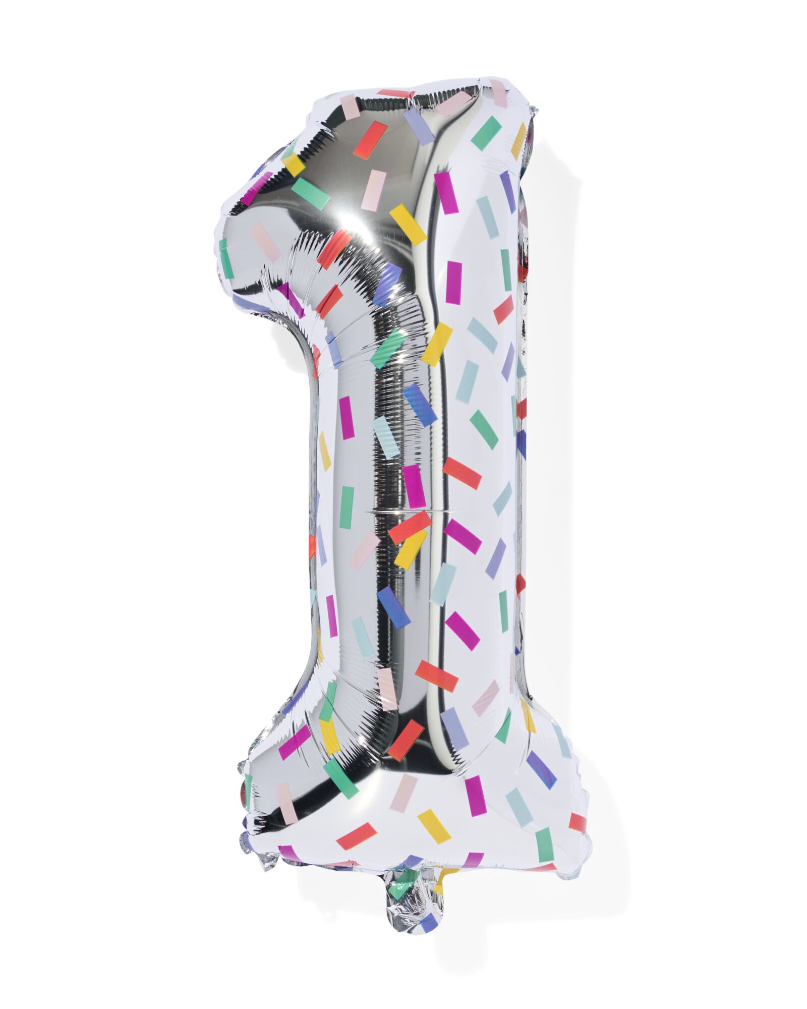 ballon alu chiffres 0-9 confettis XL argent&eacute; 1 - 14250028 - HEMA