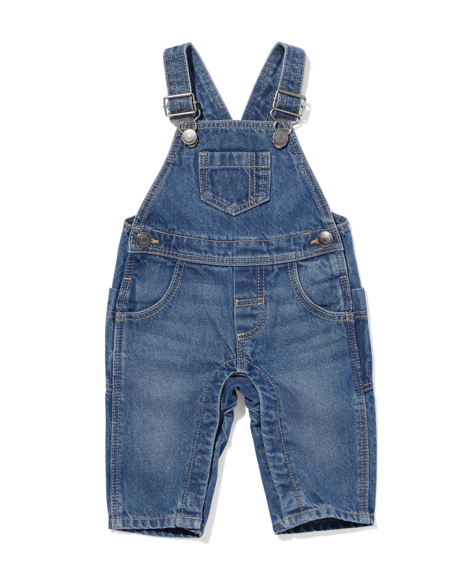 salopette en jean pour b&eacute;b&eacute; bleu moyen - 33111370MIDBLUE - HEMA