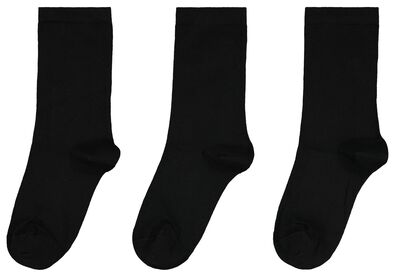 3er-Pack Damen-Socken, Biobaumwolle schwarz - 1000025214 - HEMA