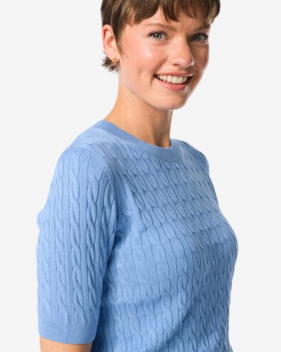 Damenpullover mit Zopfmuster Fally blau - 36201580BLUE - HEMA