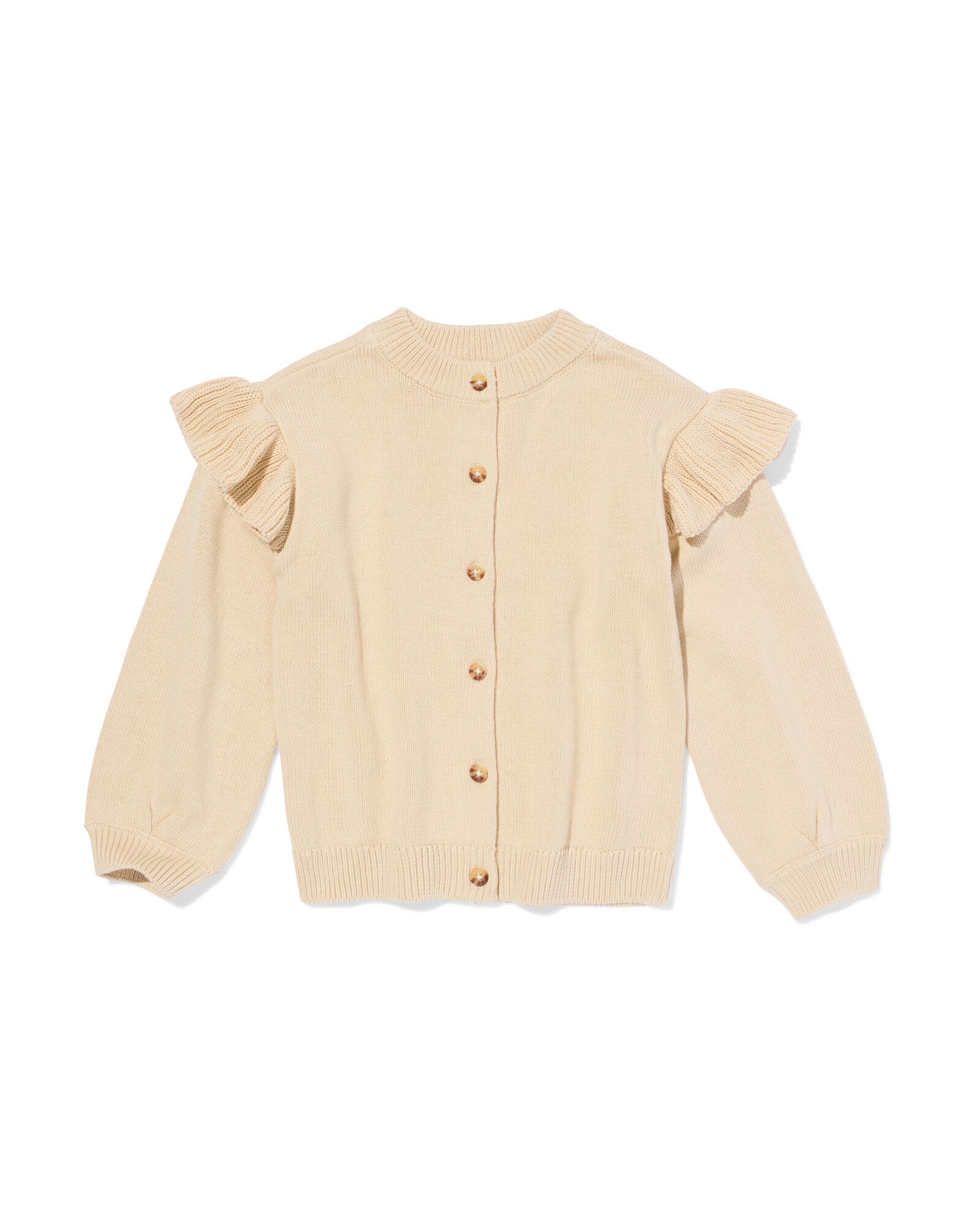 Grobstrick-Kinderjacke mit R&uuml;schen ecru ecru - 30838008ECRU - HEMA