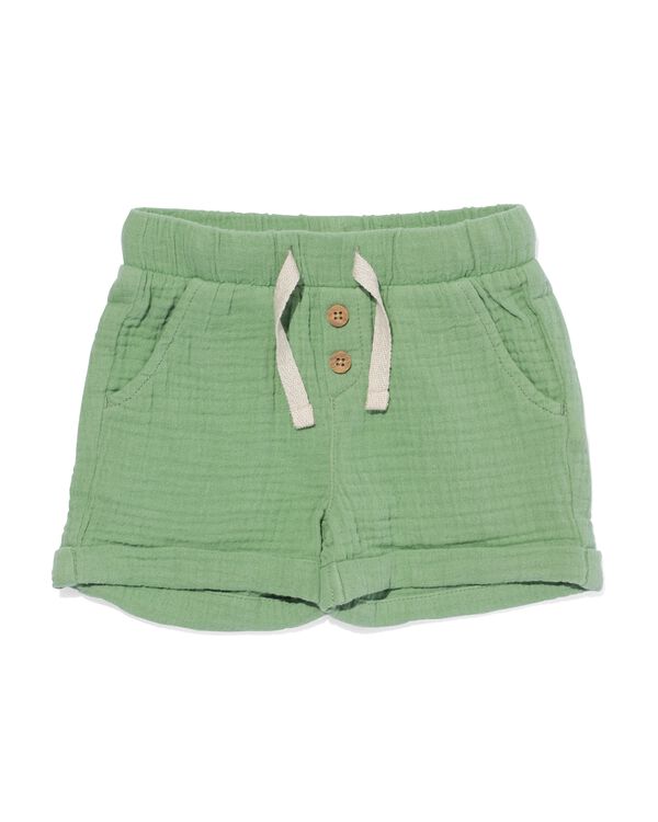 baby korte broek mousseline groen groen - 33107750GREEN - HEMA