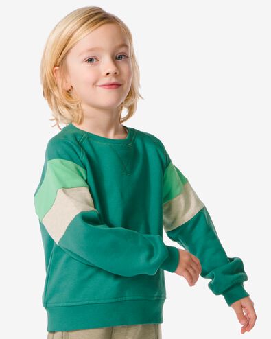 sweat enfant avec blocs de couleur vert 122/128 - 30777519 - HEMA