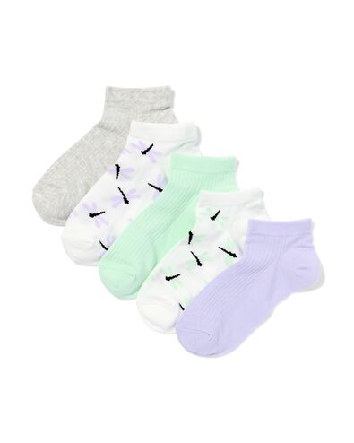 dames enkelsokken libelle - 5 paar wit - 4290435WHITE - HEMA