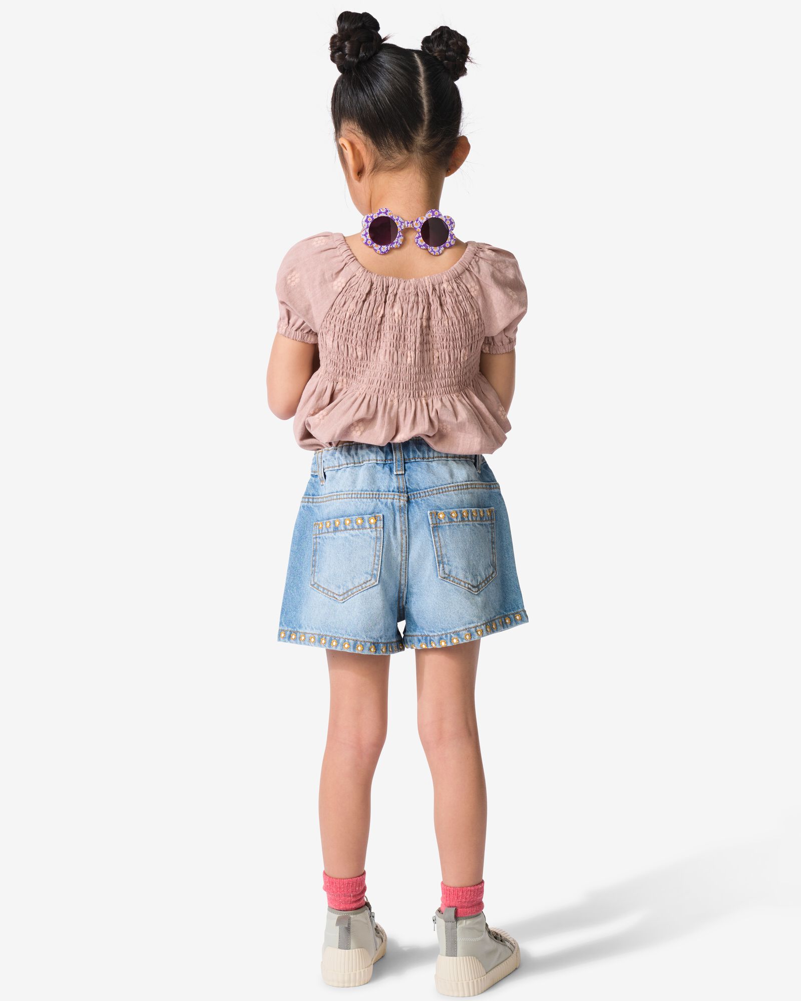 short enfant brod&eacute; bleu bleu - 30844114BLUE - HEMA