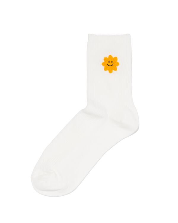 chaussettes femme c&ocirc;tel&eacute;es soleil  blanc cass&eacute; blanc cass&eacute; - 4280895OFFWHITE - HEMA