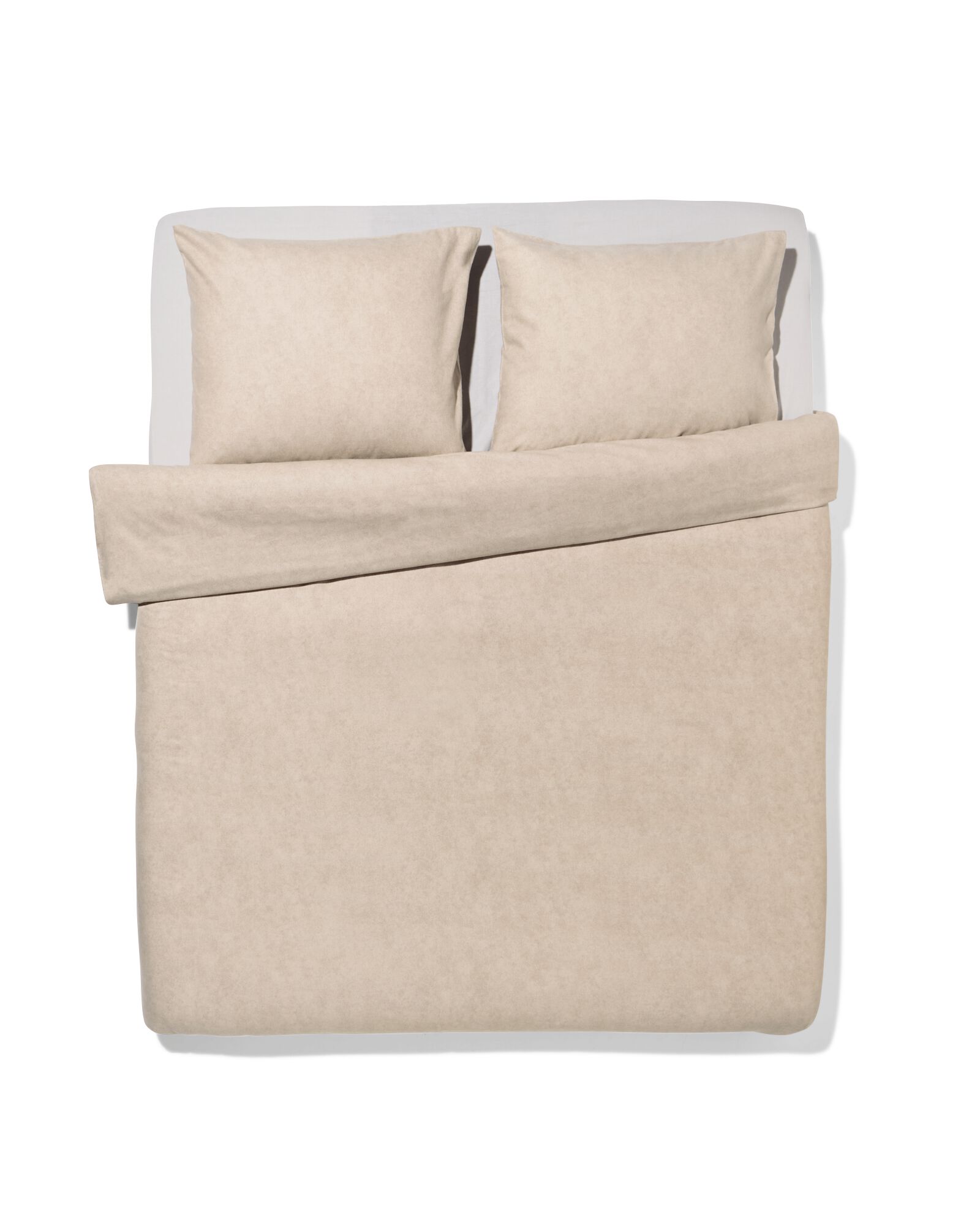 housse de couette 200x200/220cm flanelle m&eacute;lange greige - 5700220 - HEMA
