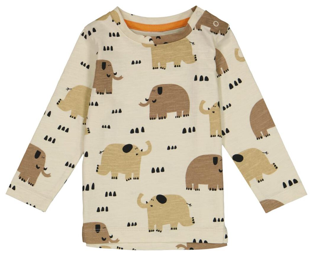 Baby-T-Shirt Elefant ecru - 1000028206 - HEMA