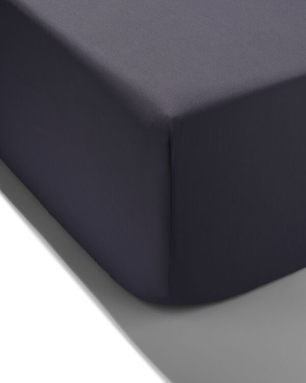 drap-housse percale 140x200 gris fonc&eacute; - 5190084 - HEMA