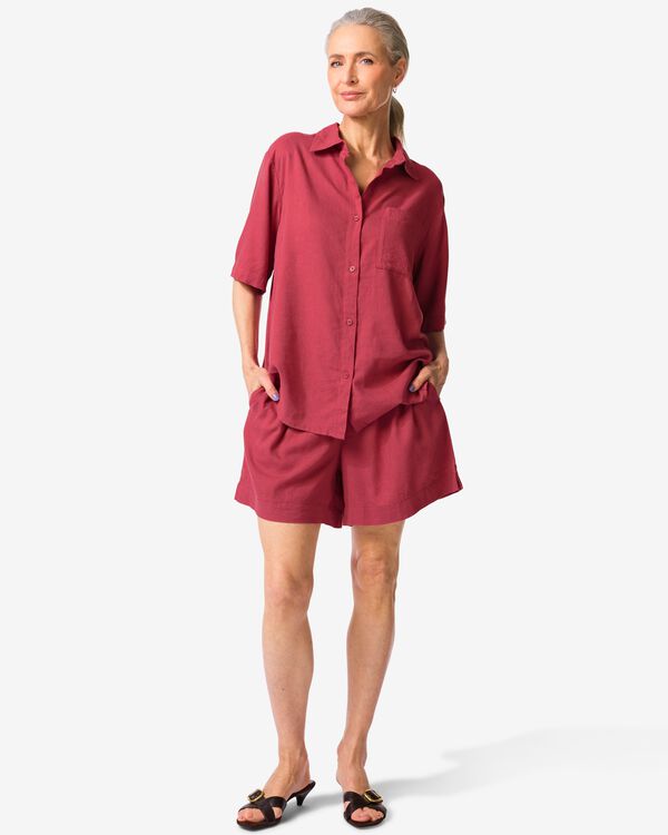 damesshort Tatum relaxed fit rood - 36211680RED - HEMA