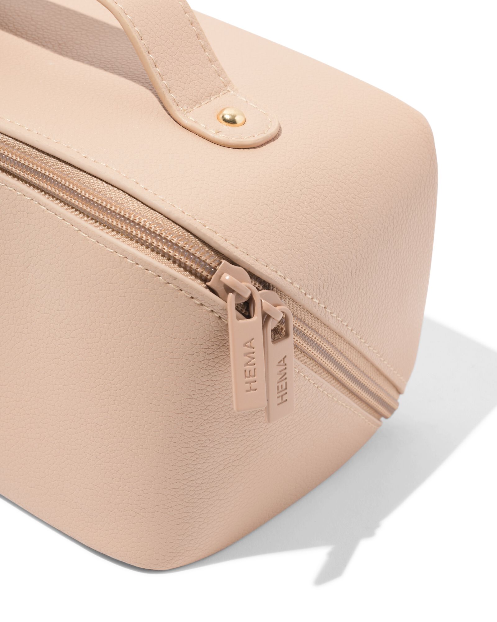 trousse de toilette avec fermeture &agrave; glissi&egrave;re diagonale 24x12x12cm beige - 11890754 - HEMA