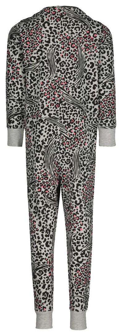kinder jumpsuit pyjama dierenprint grijsmelange 122/128 - 23030703 - HEMA