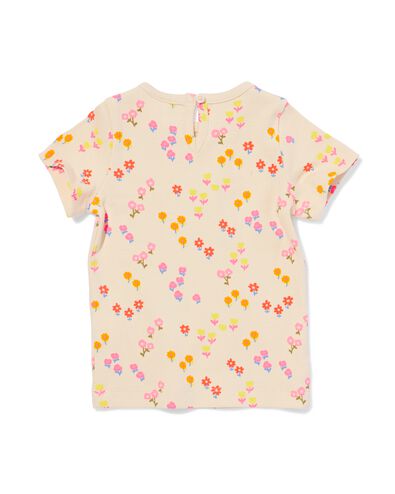 baby T-shirt rib bloemen ecru ecru - 33007380ECRU - HEMA