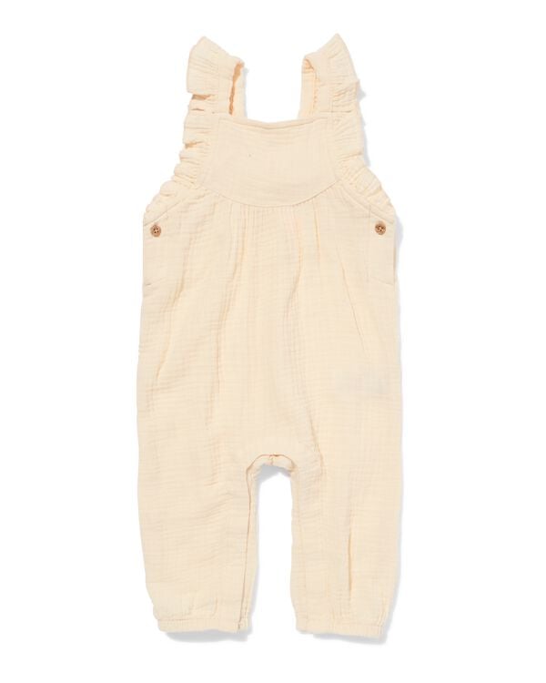newborn jumpsuit mousseline ecru ecru - 33454620ECRU - HEMA