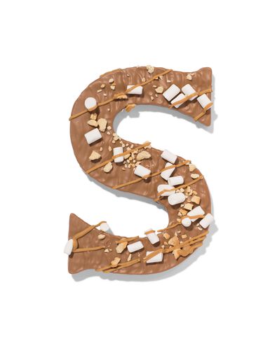 lettre en chocolat au lait avec guimauves et biscuit 200g  - 24428632 - HEMA