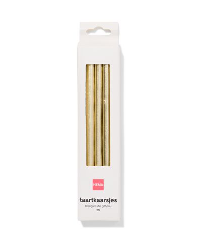 taartkaarsjes 16cm goud - 10 stuks - 14250326 - HEMA