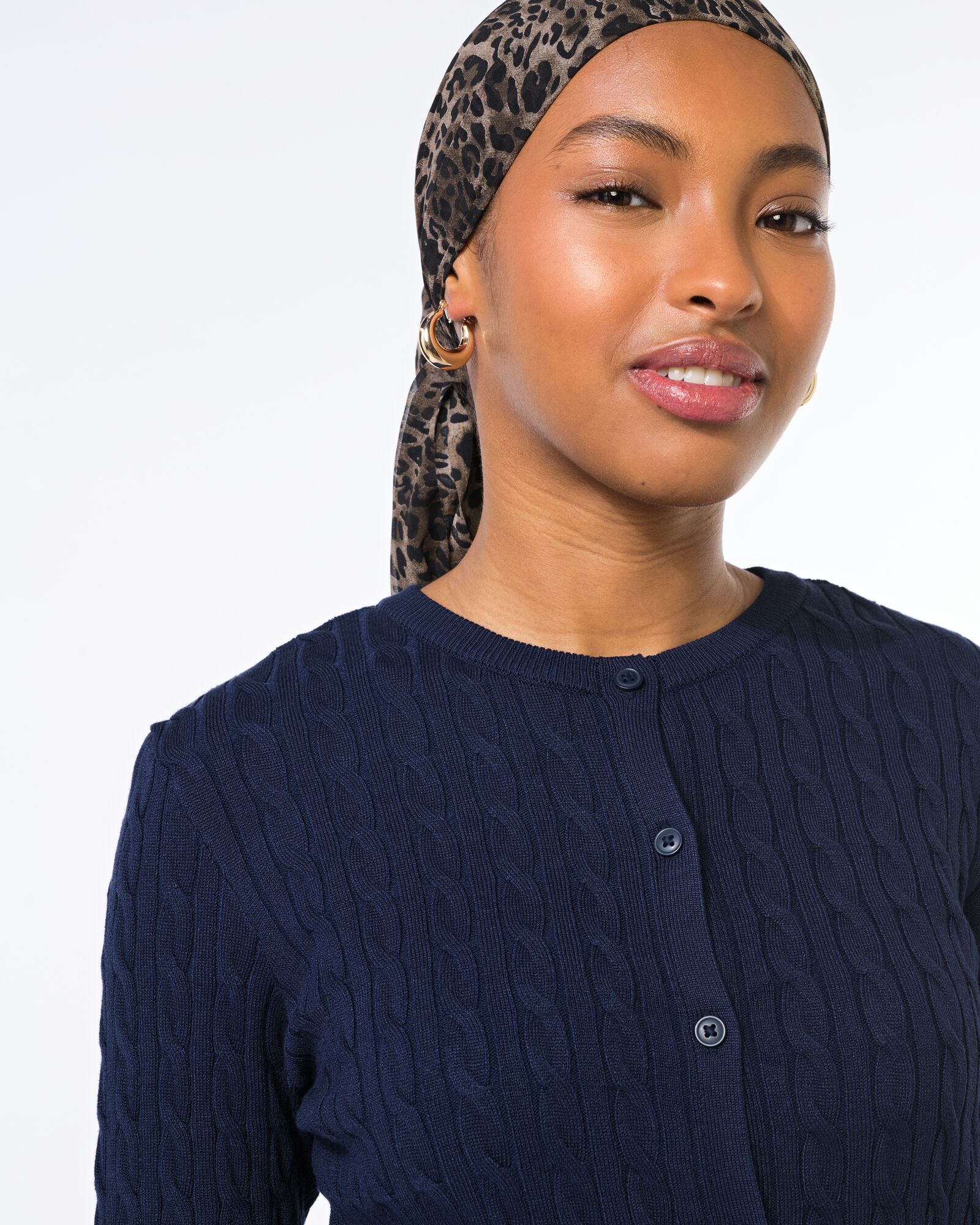 Damen-Strickjacke Louisa, Zopfmuster dunkelblau dunkelblau - 36206430DARKBLUE - HEMA