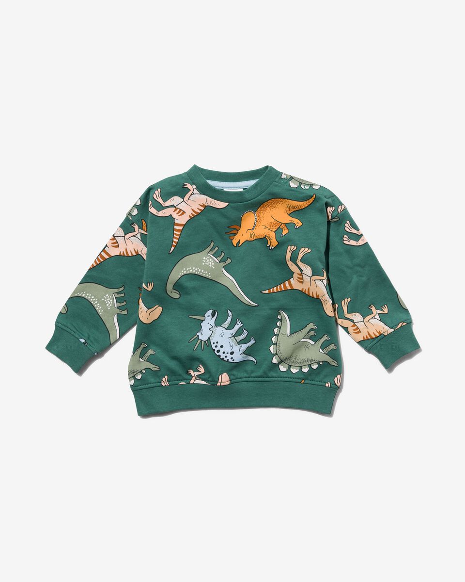 Baby-Set, Sweathose mit Sweatshirt, Dinosaurier grün - 1000029762 - HEMA