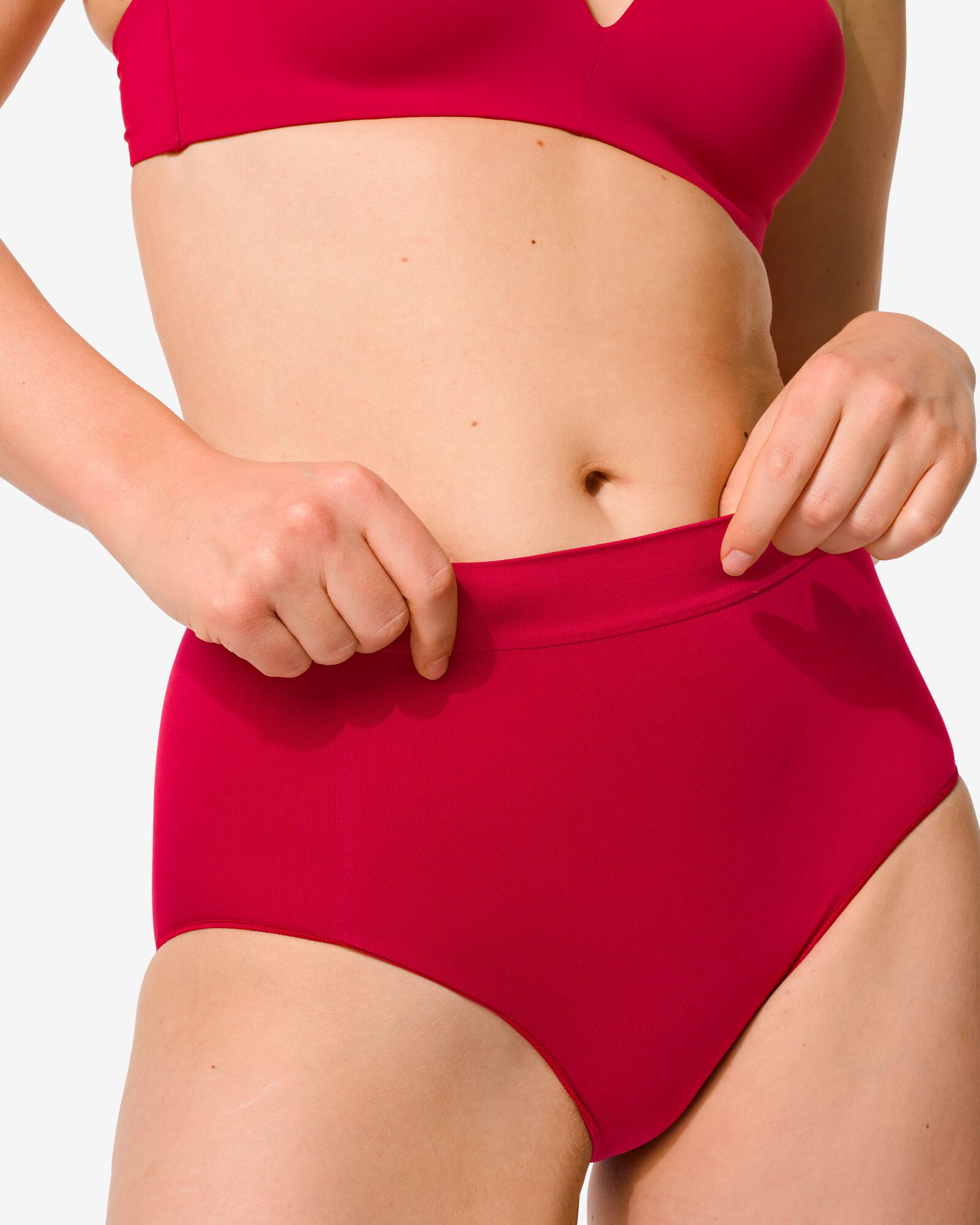 slip femme taille haute sans coutures micro rouge XXL - 19650323 - HEMA