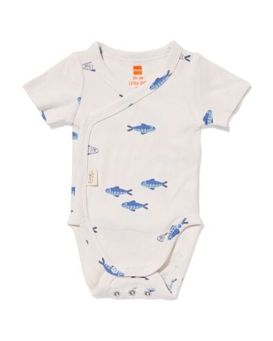 body crois&eacute; &eacute;volutif nouveau-n&eacute; c&ocirc;tel&eacute; petits crois&eacute;s &eacute;cru &eacute;cru - 33450810ECRU - HEMA
