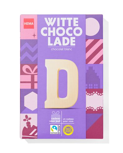 lettre en chocolat blanche D 140g - 24403104 - HEMA