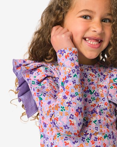 Kindershirt mit Blumen lavendel lavendel - 30858802LAVENDER - HEMA
