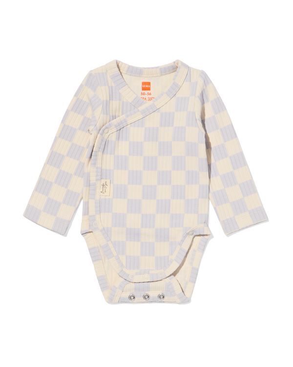 newborn meegroei overslagromper rib blokken  gris clair gris clair - 33438120LIGHTGREY - HEMA