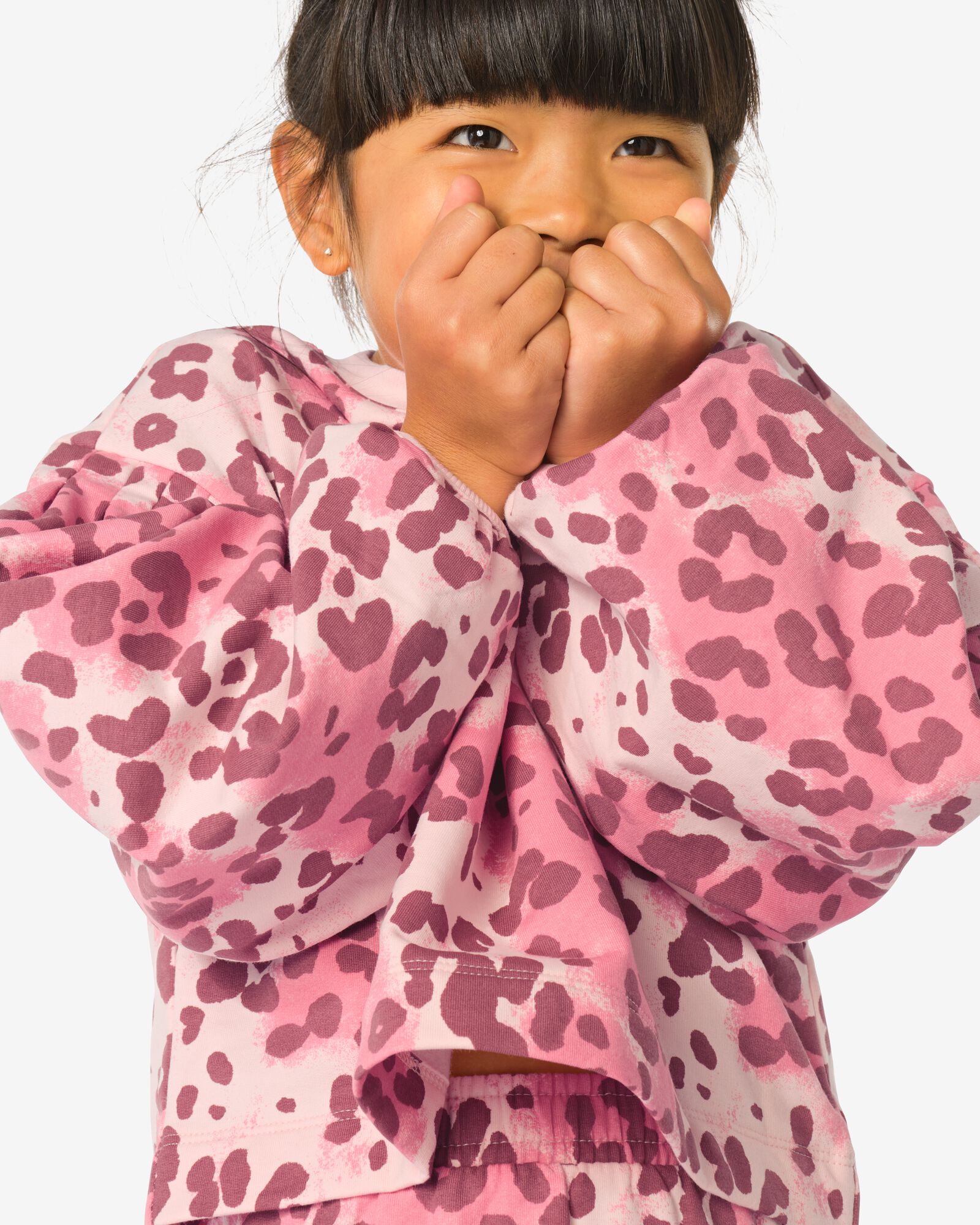 Kinderbekleidungsset, bequeme Passform, Sweatstoff, Tierprint rosa rosa - 30842500PINK - HEMA